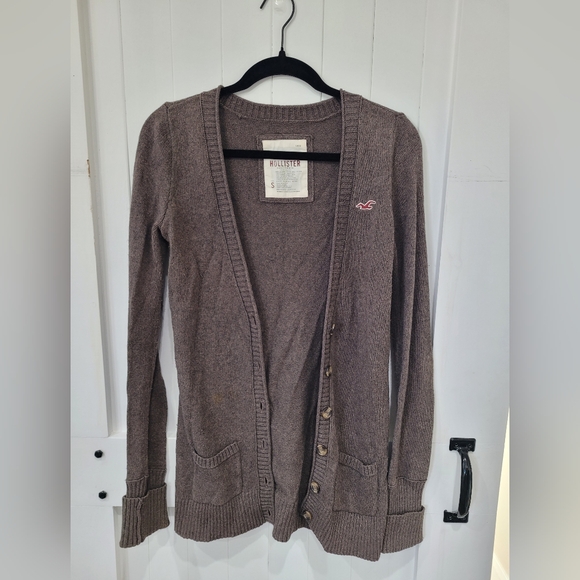 HOLLISTER Brown Open Sweater Cardigan Size Small - Picture 5 of 5